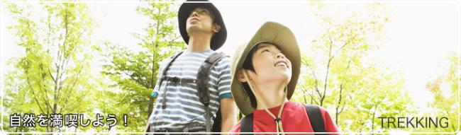 男性と男の子が木々に囲まれた場所に立っている写真